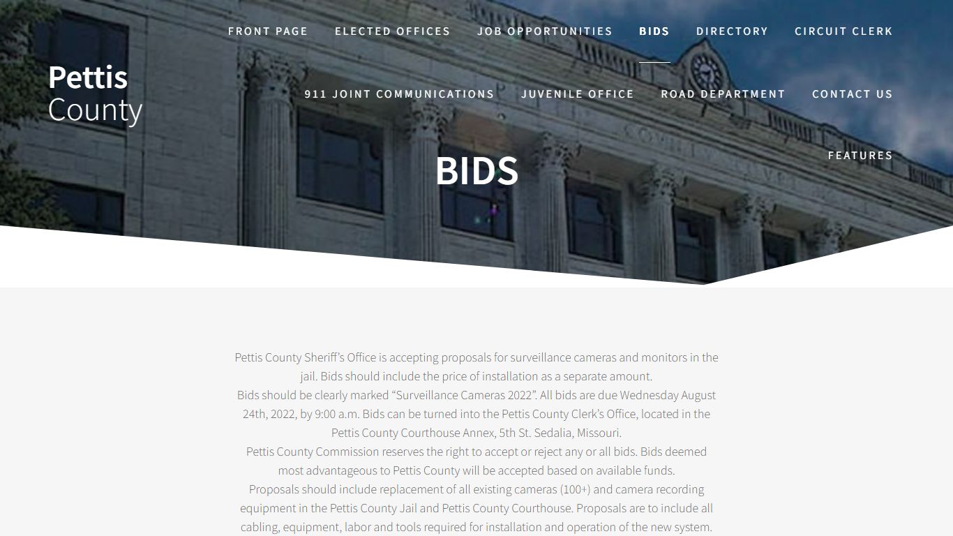 Bids – Pettis County